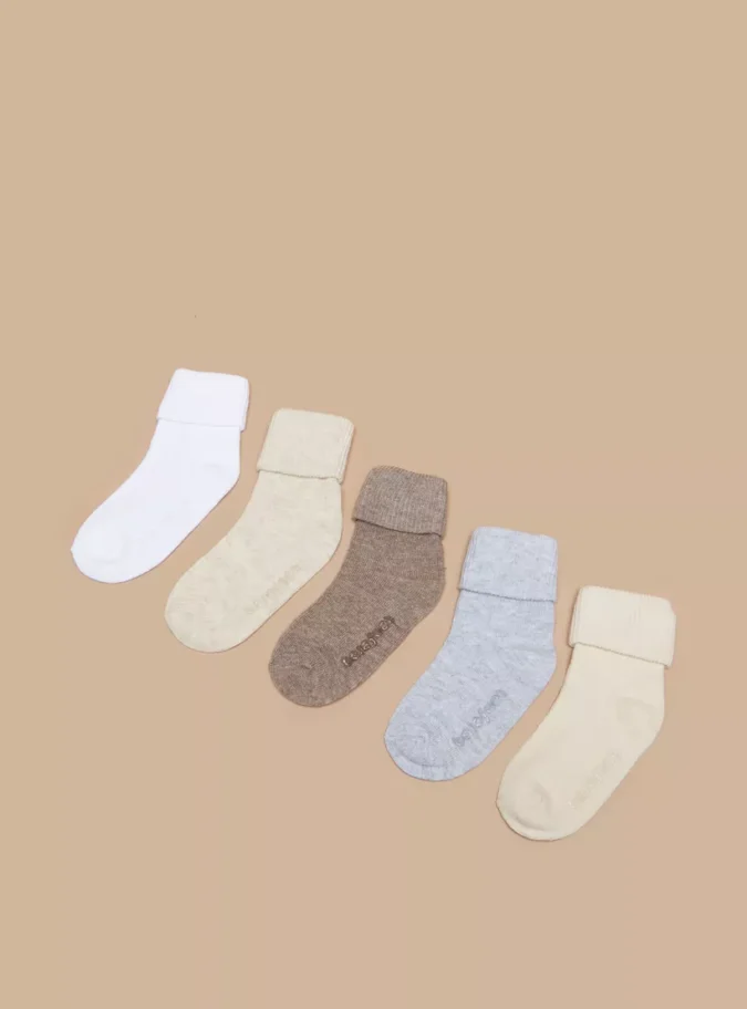 Barefeet Ribbed Ankle Length Socks - Set of 5-1
