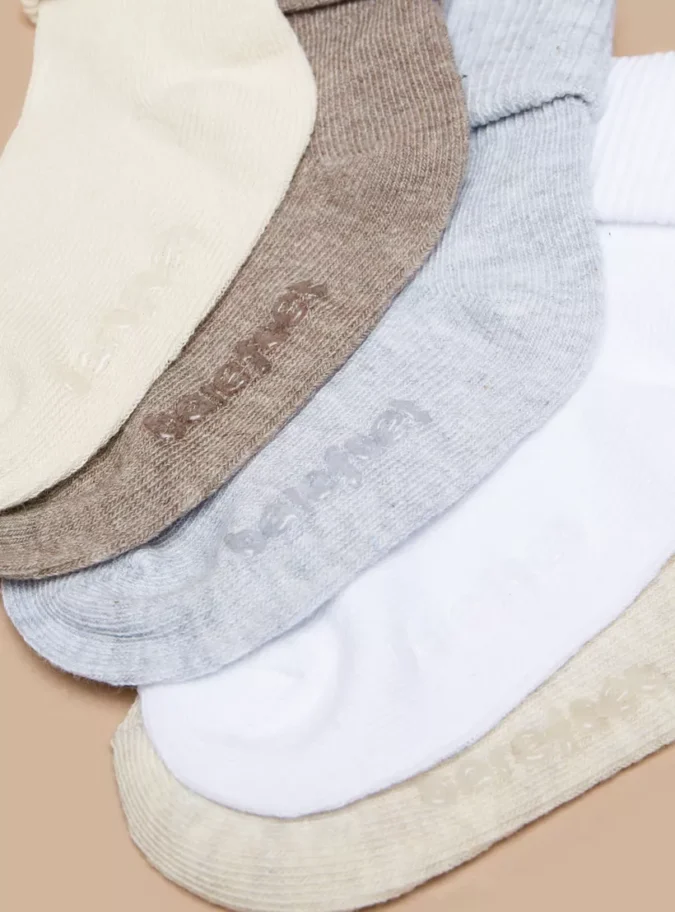 Barefeet Ribbed Ankle Length Socks - Set of 5-4
