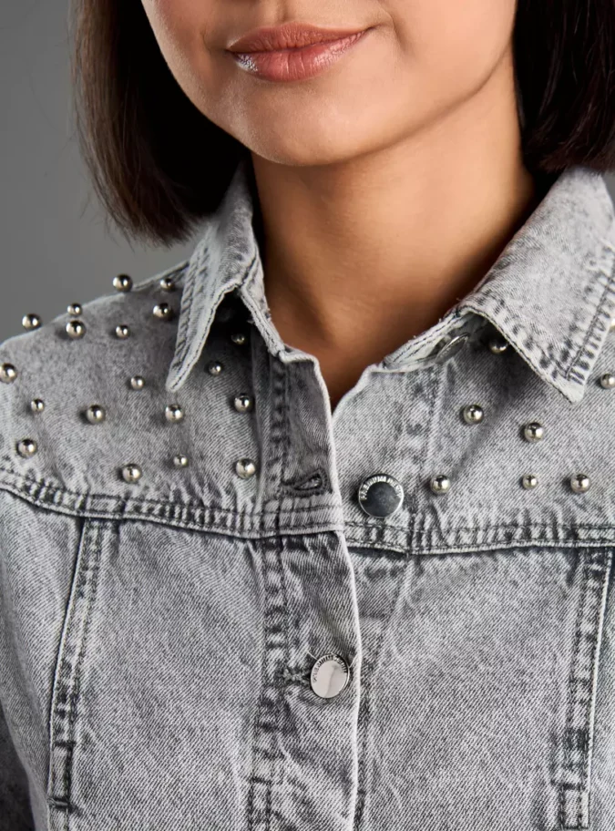 Bead Embellished Denim Jacket-3
