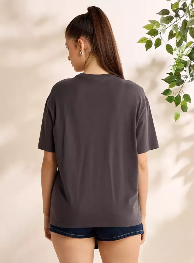 Bear Graphic Print Oversized T-shirt-3