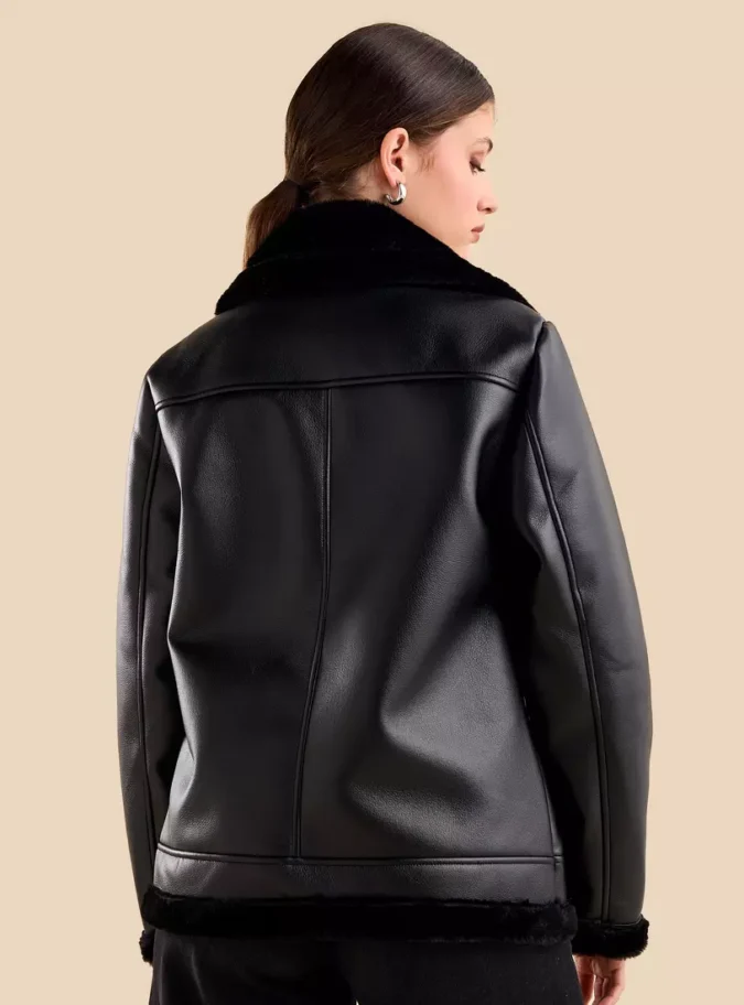 Biker Jacket with Zip Closure-2