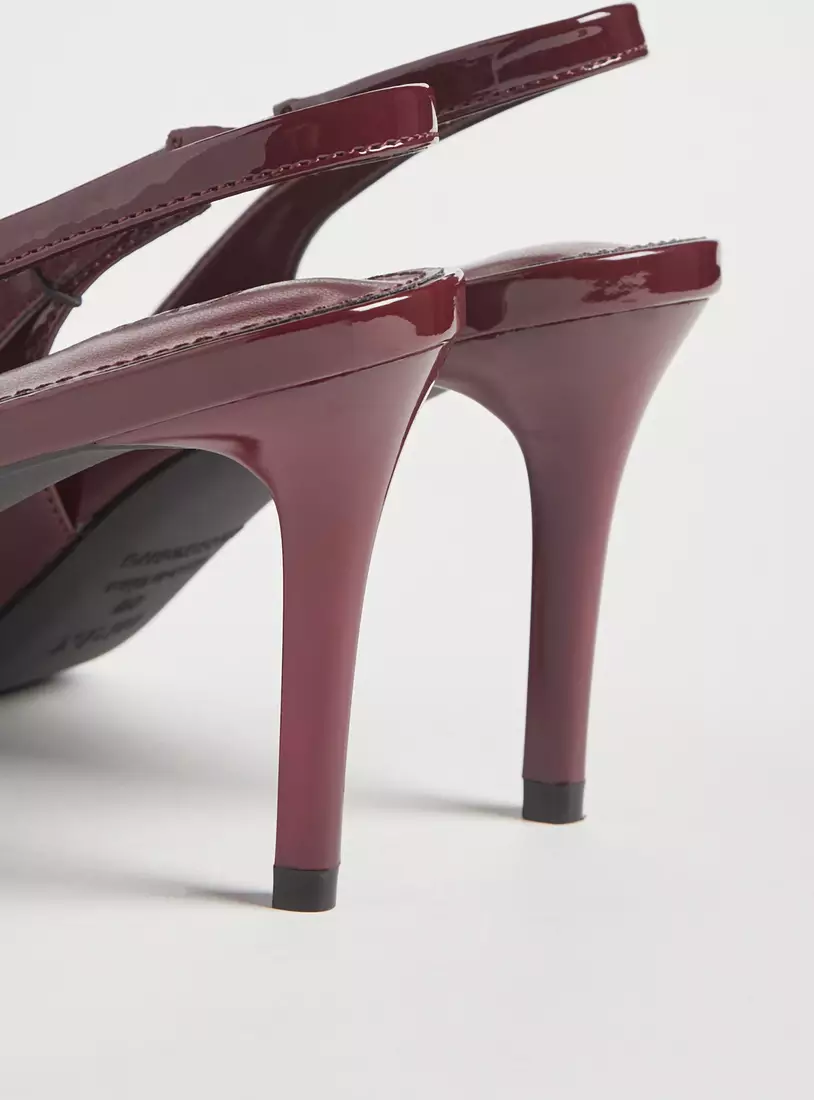 Bow Accent Slingback Slip-On Sandals with Stiletto Heels-4