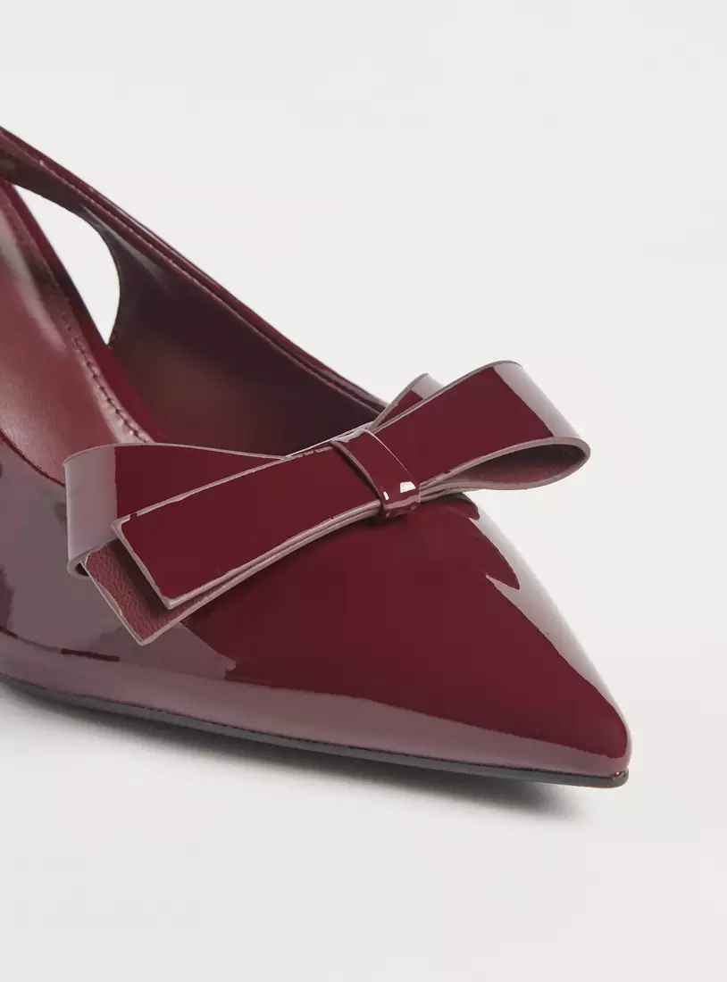 Bow Accent Slingback Slip-On Sandals with Stiletto Heels-4