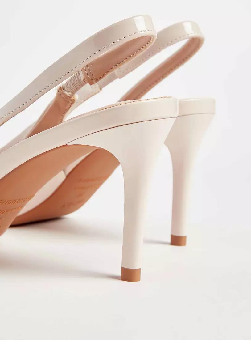 Bow Accent Slingback Slip-On Sandals with Stiletto Heels-4