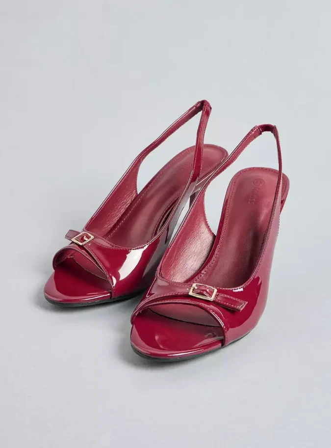 Buckle Accent Slingback Sandals-5