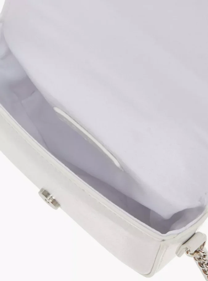 Celeste Bow Embellished Crossbody Bag with Chain Detail Strap and Flap Closure-4