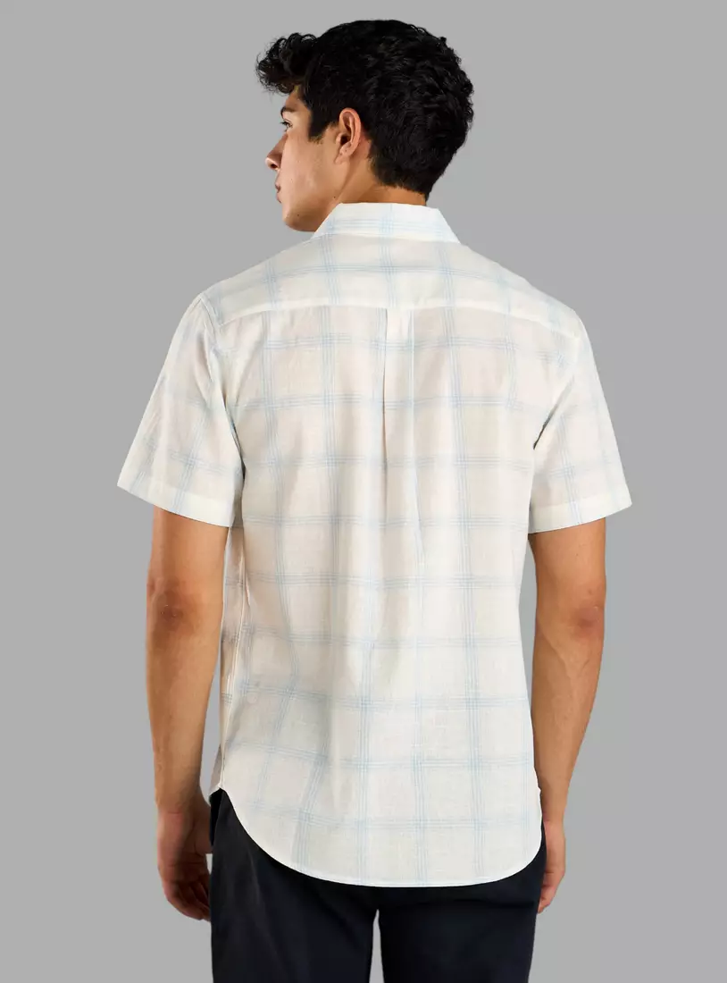 Checked Cotton Slub Shirt-2