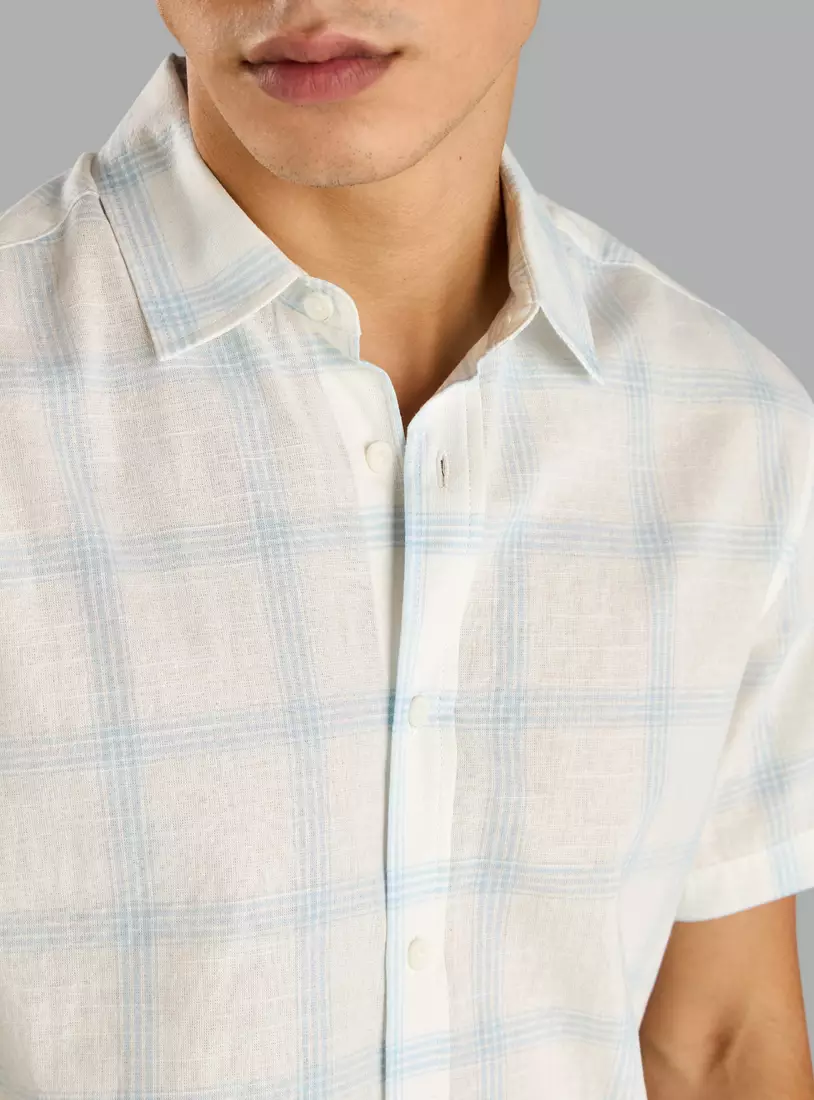 Checked Cotton Slub Shirt-3