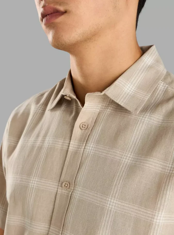 Checked Cotton Slub Shirt-3