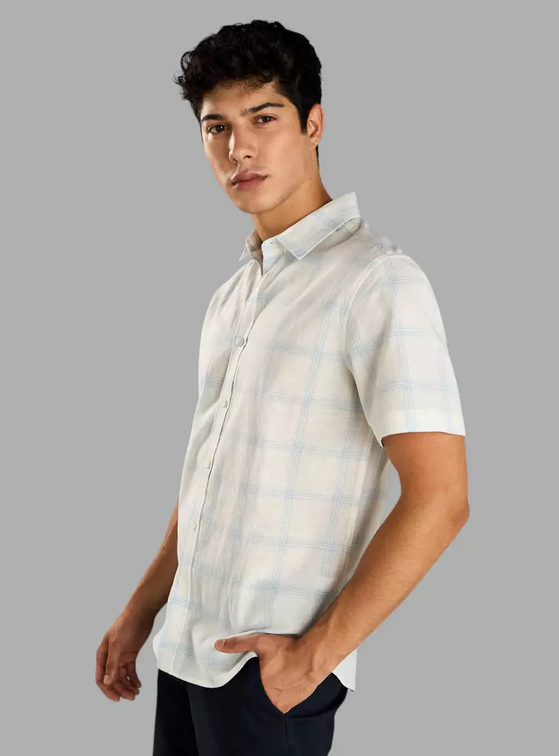Checked Cotton Slub Shirt-4