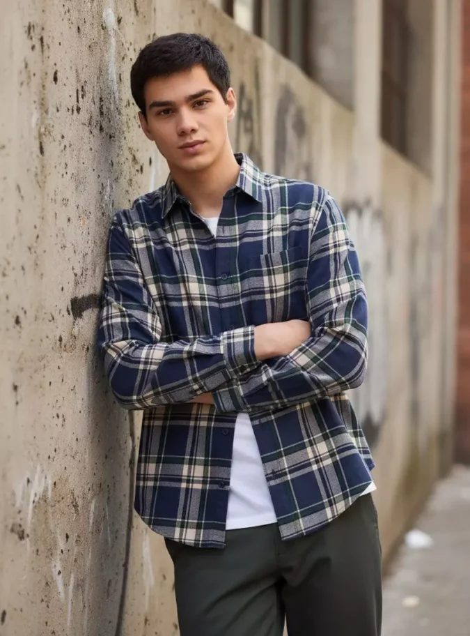 Checked Slim Fit Shirt-1