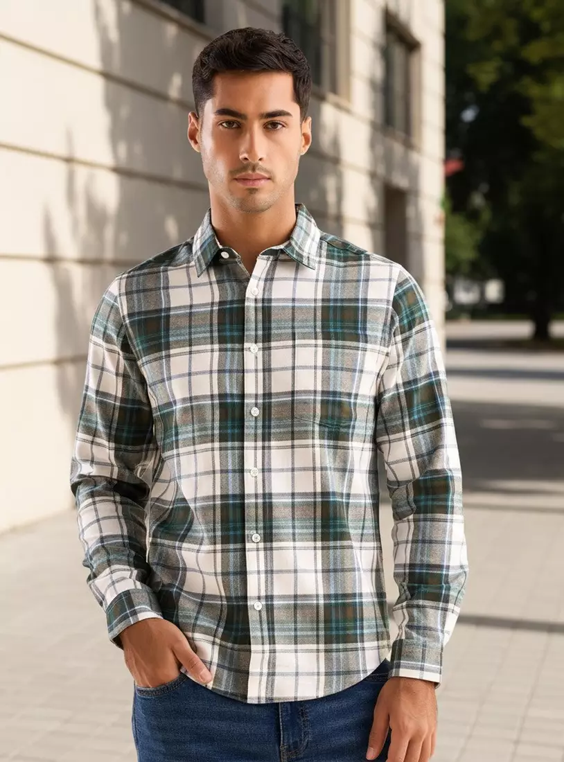 Checked Slim Fit Shirt -1