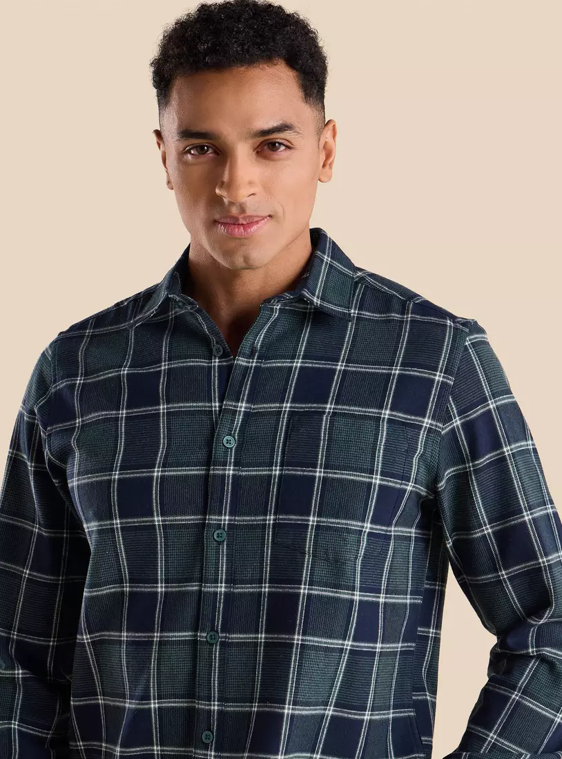 Checked Slim Fit Shirt-3