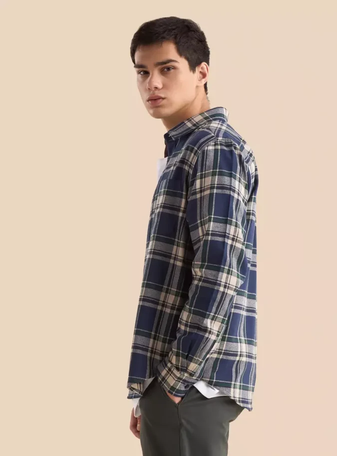 Checked Slim Fit Shirt-4