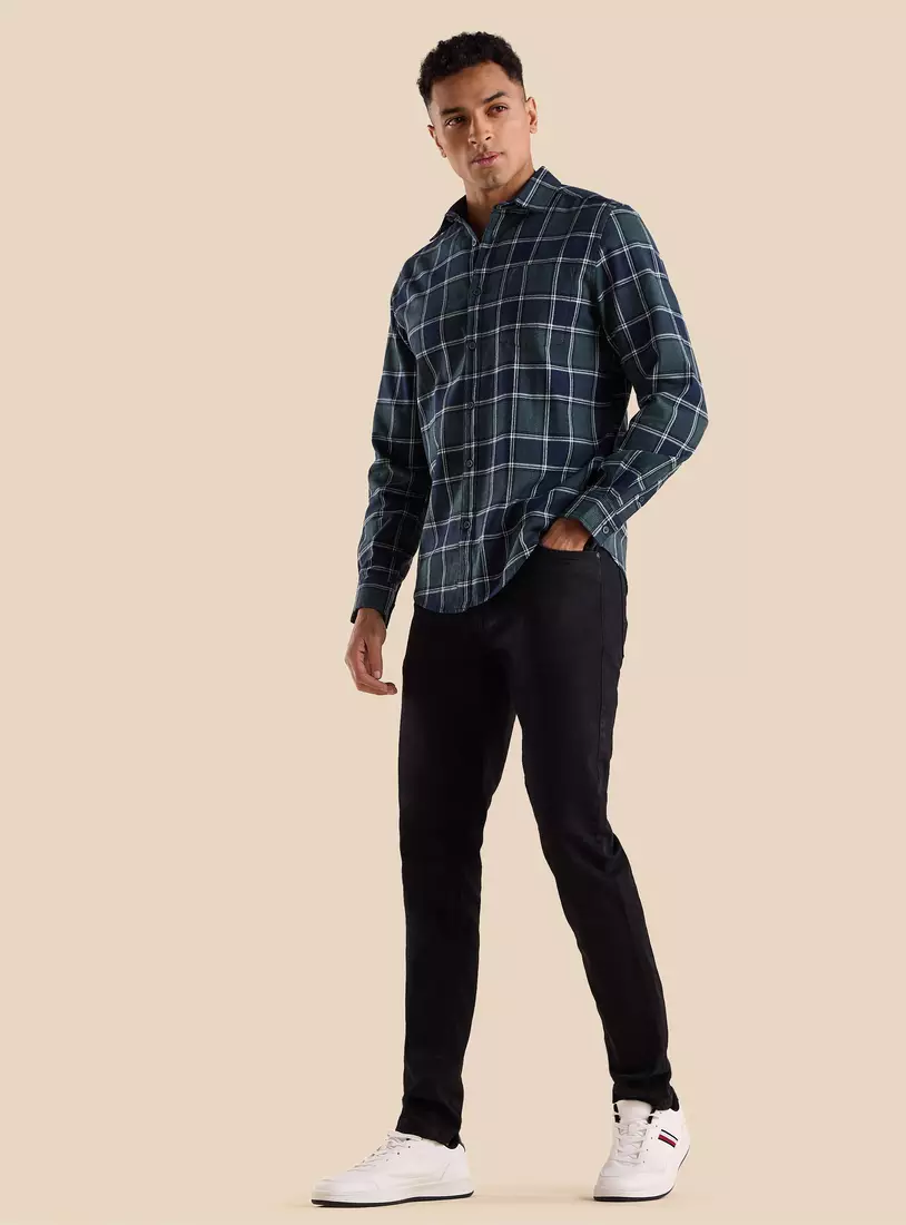 Checked Slim Fit Shirt-4