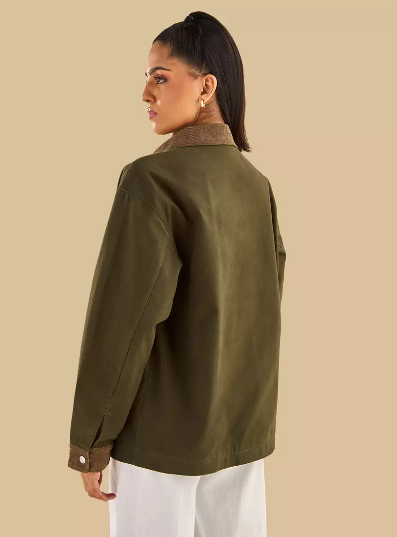 Contrast Collar Jacket-2