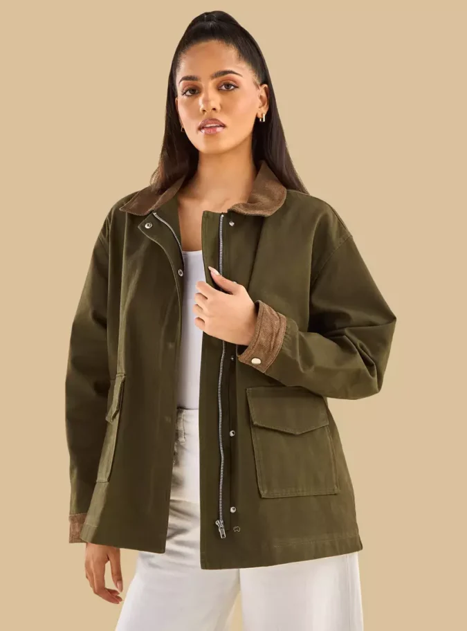 Contrast Collar Jacket-4