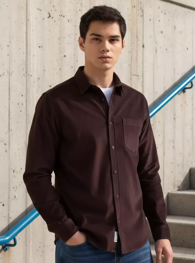 Corduroy Button-Down Shirt-1