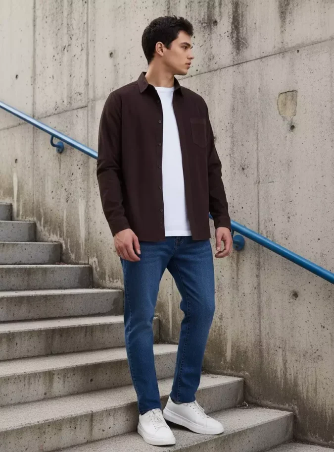 Corduroy Button-Down Shirt-4