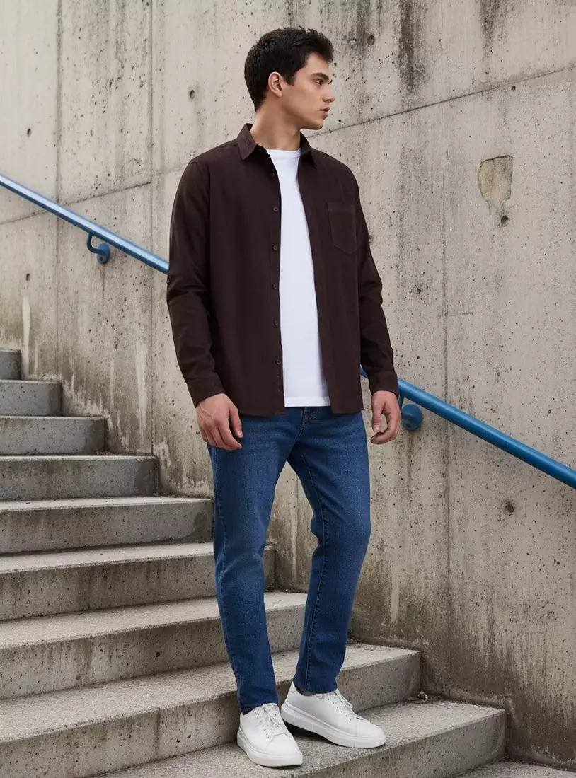 Corduroy Button-Down Shirt-4