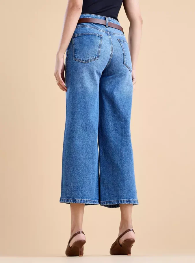 Denim Culottes with Belt-2