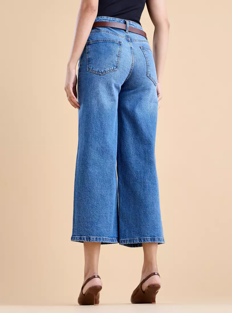 Denim Culottes with Belt-2