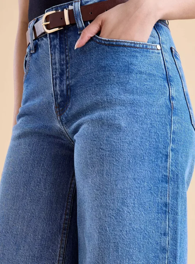 Denim Culottes with Belt-3