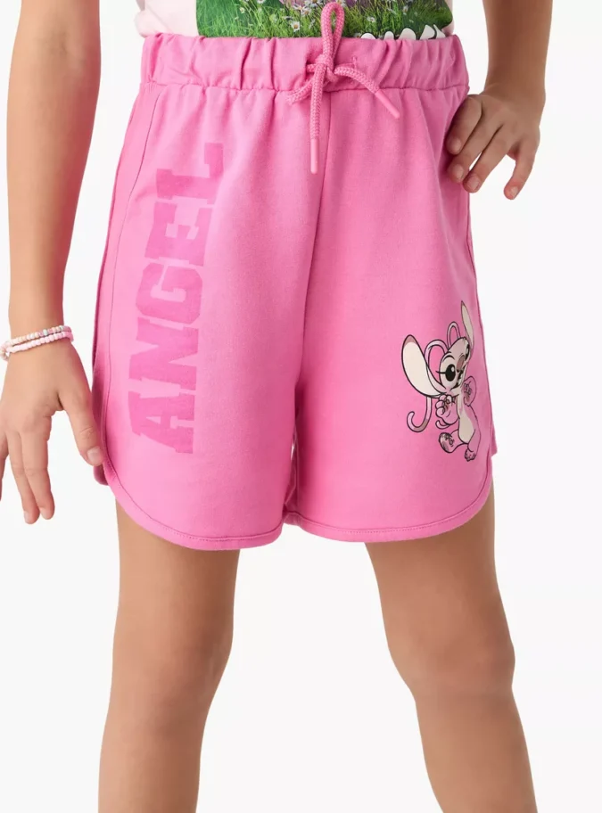 Disney Angel Print Shorts with Drawstring Closure-1