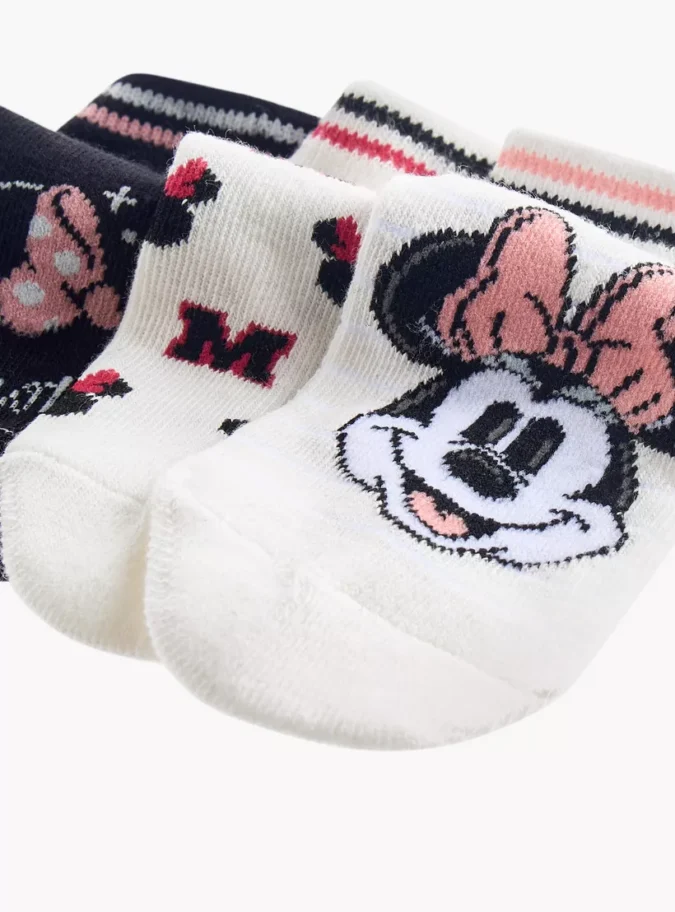 Disney Minnie Mouse Print Ankle Length Socks - Set of 3-3