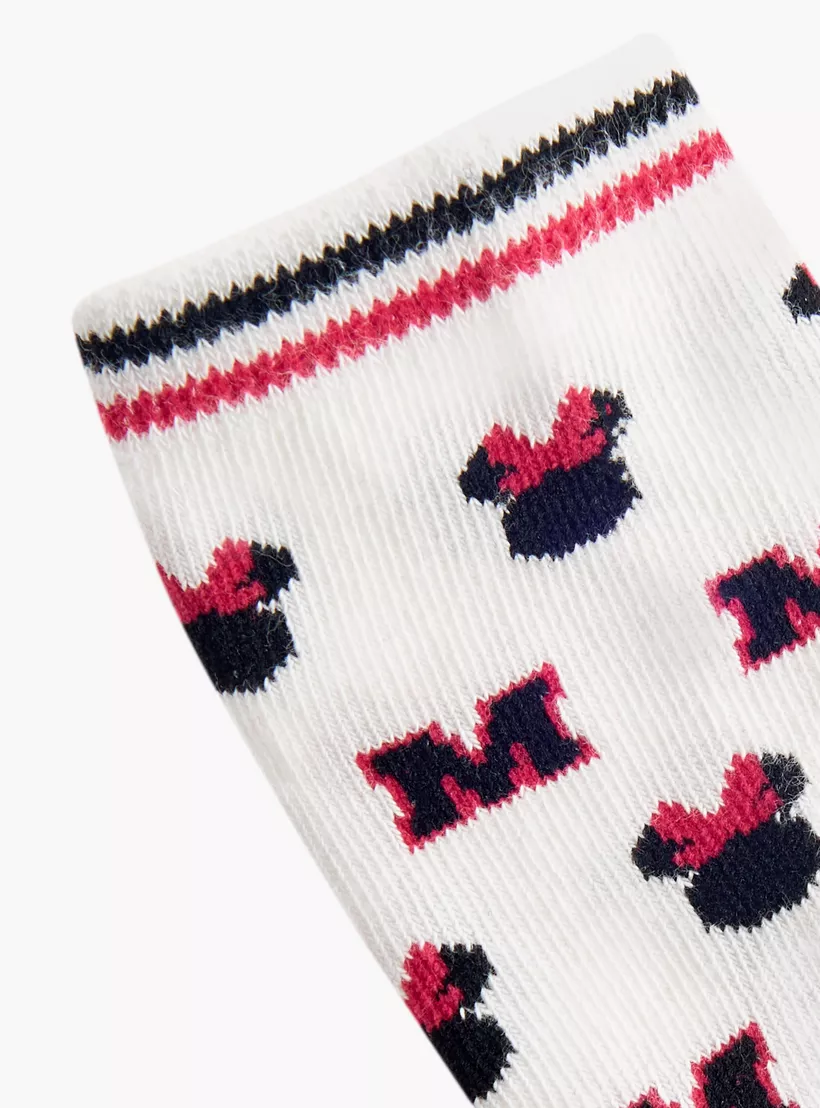 Disney Minnie Mouse Print Ankle Length Socks - Set of 3-4