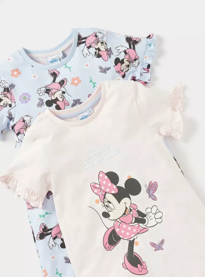 Disney Minnie Mouse Print Night Dress - Set of 2-4