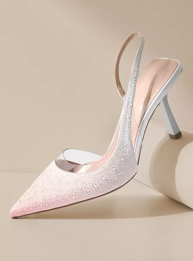 Embellished Back Strap Slip-On Sandals with Stiletto Heels-2