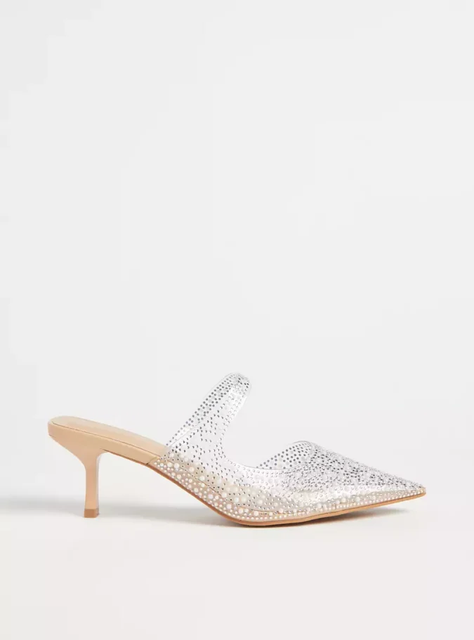 Embellished Pointed Toe Slip-On Mules with Stiletto Heels-2