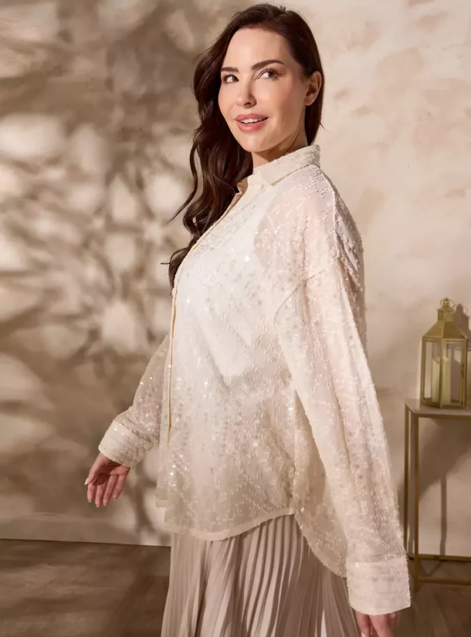 Embellished Sequinned Shirt-4
