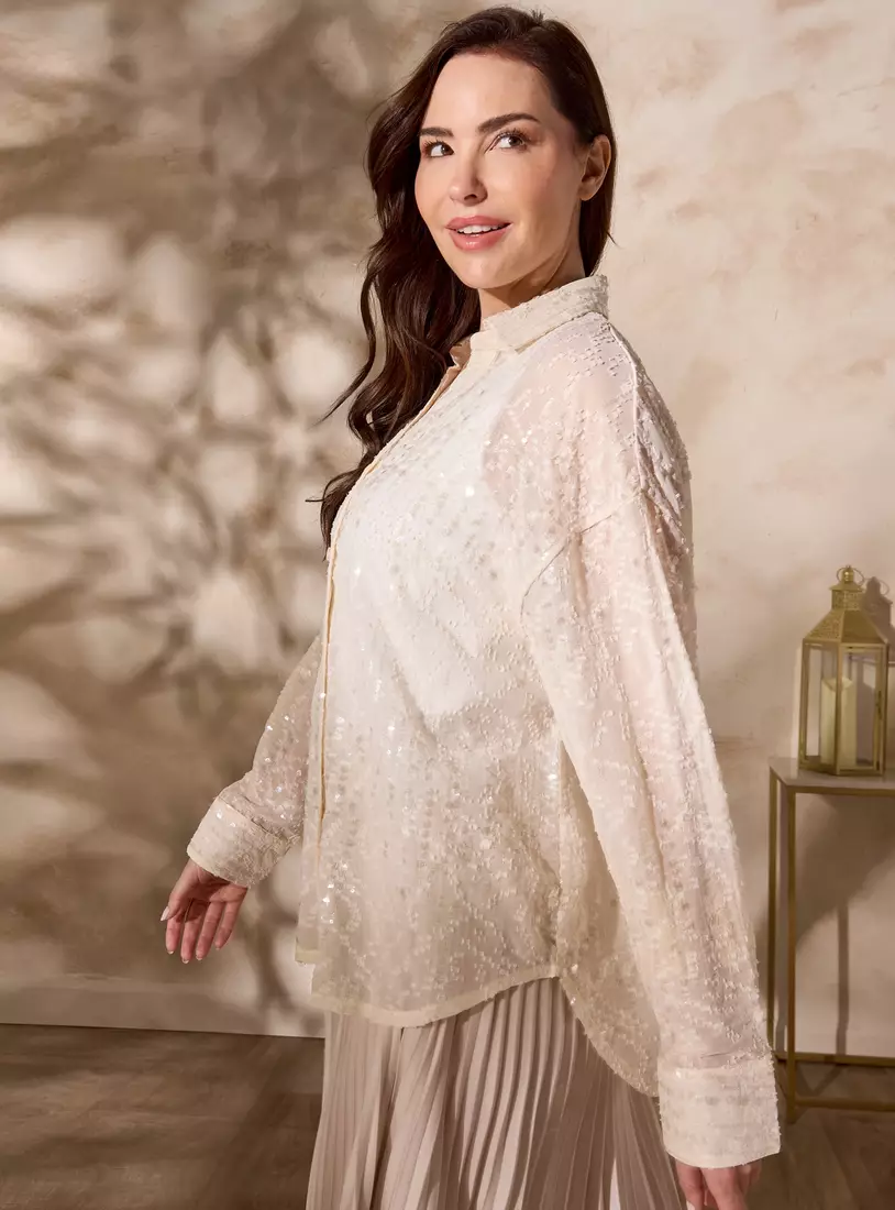 Embellished Sequinned Shirt-4