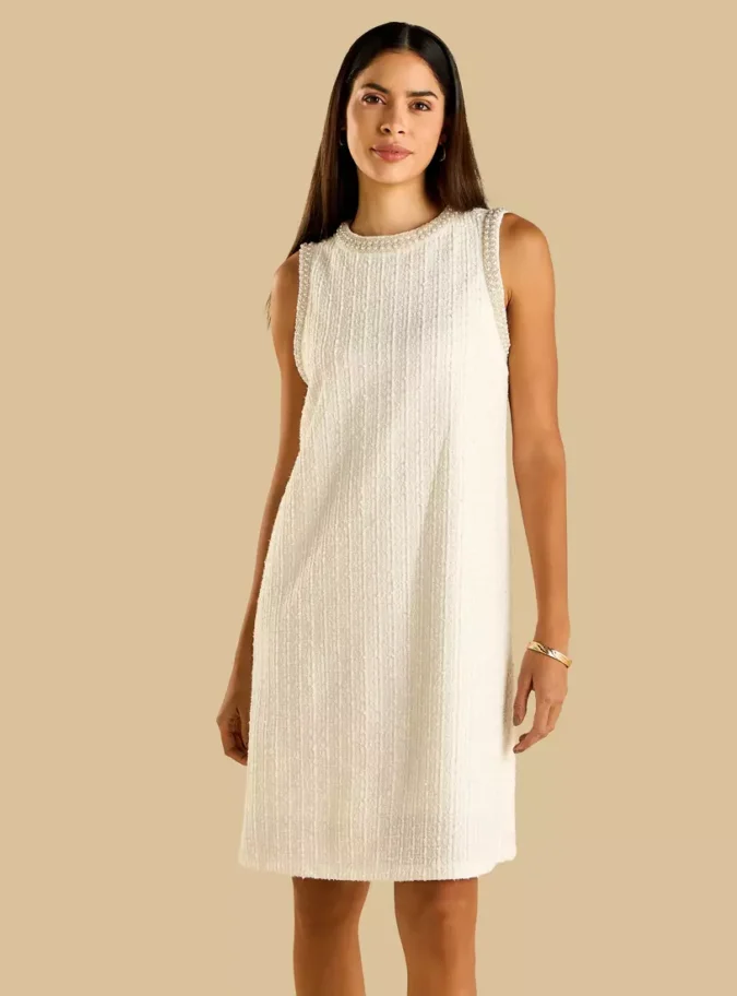 Embellished Sleeveless Shift Dress-1