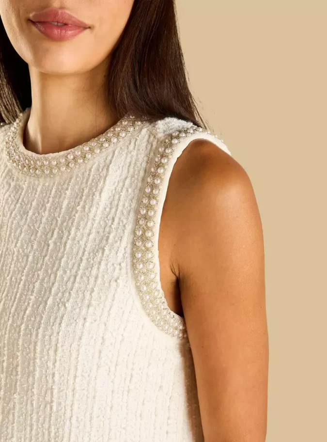 Embellished Sleeveless Shift Dress-44