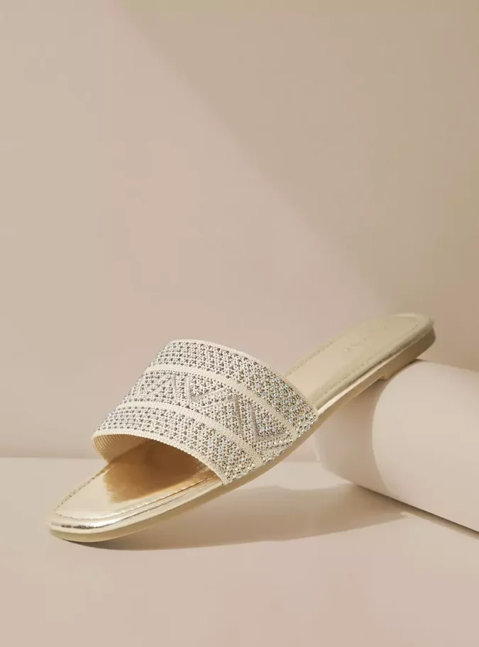 Embellished Slip-On Flat Sandals-1