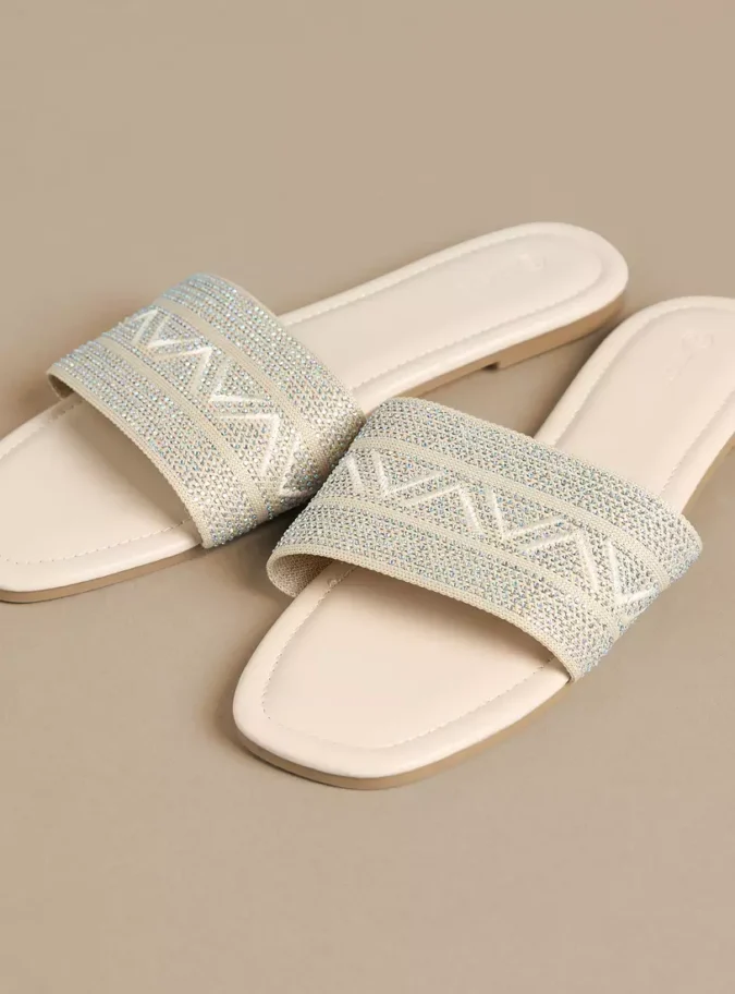 Embellished Slip-On Flat Sandals-1