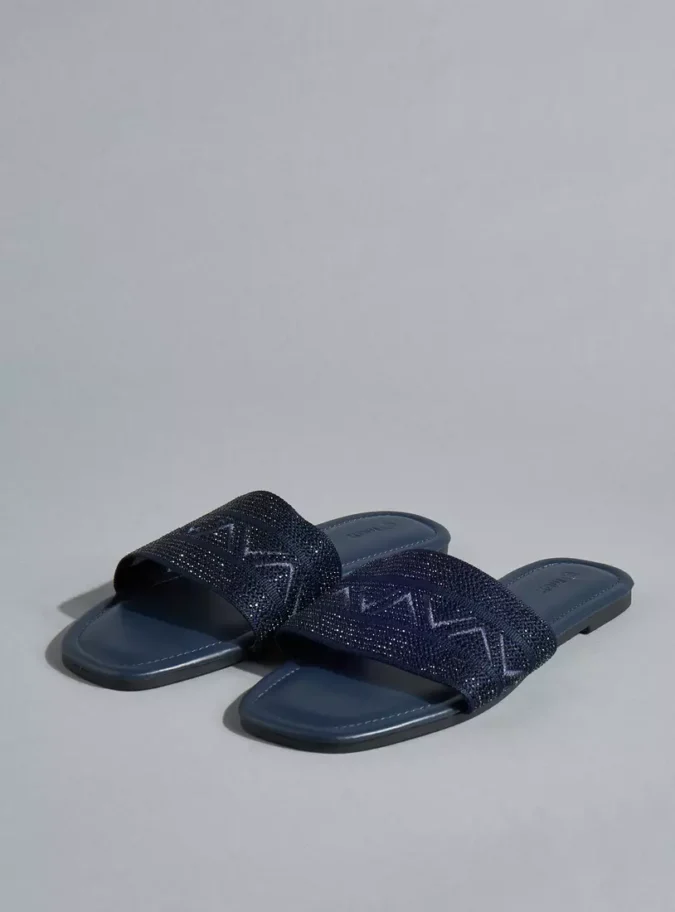 Embellished Slip-On Flat Sandals-3