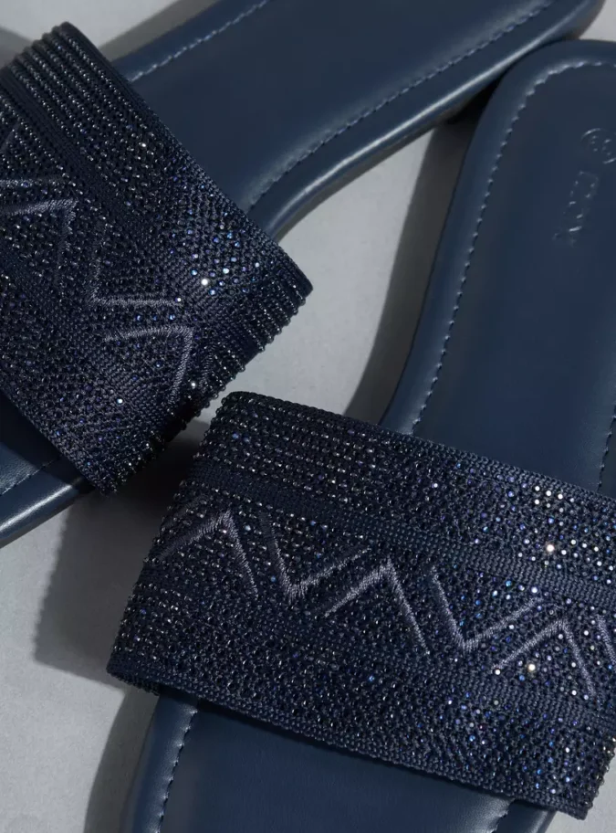 Embellished Slip-On Flat Sandals-4