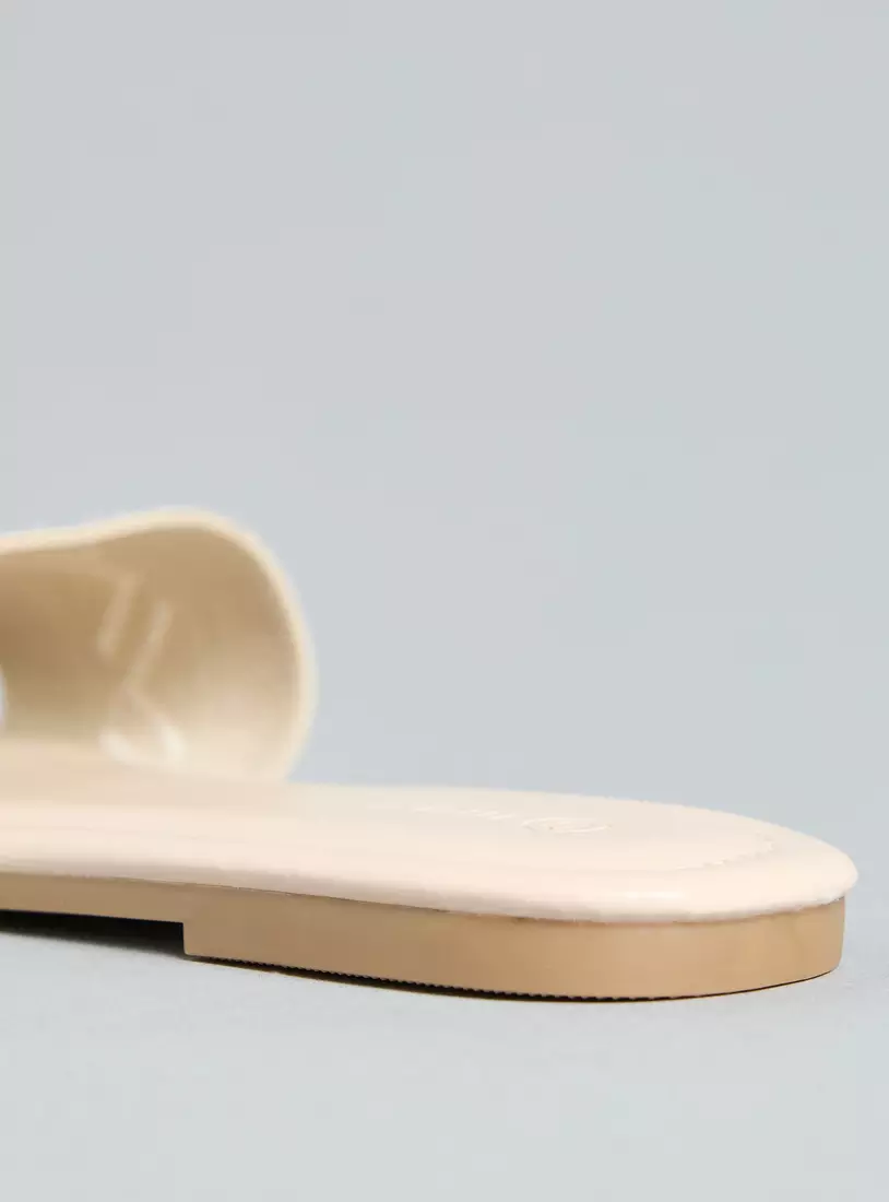 Embellished Slip-On Flat Sandals-4