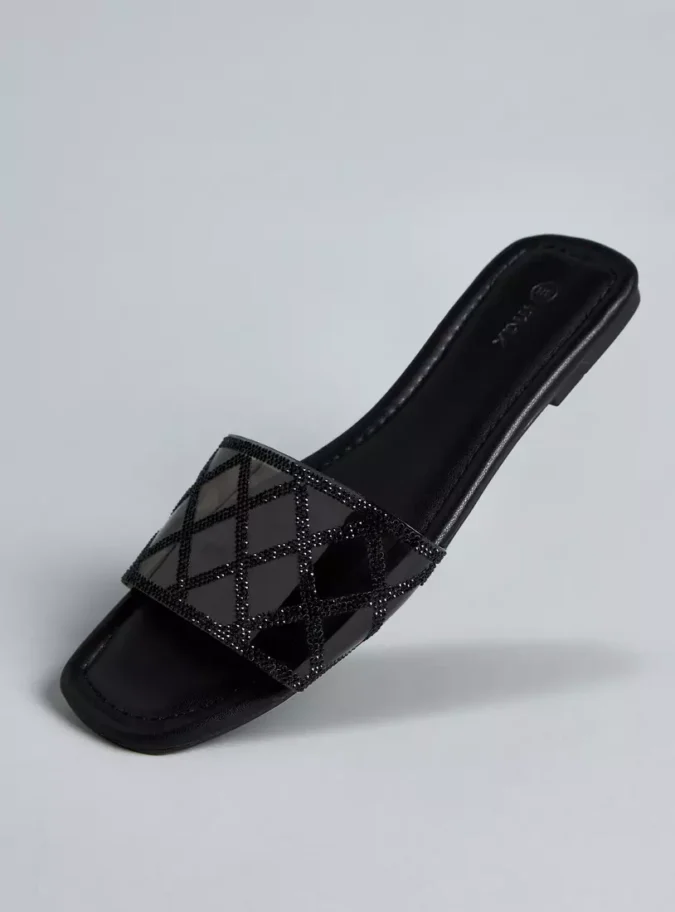 Embellished Slip-On Sandals-1