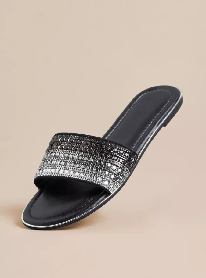 Embellished Slip-On Sandals-1