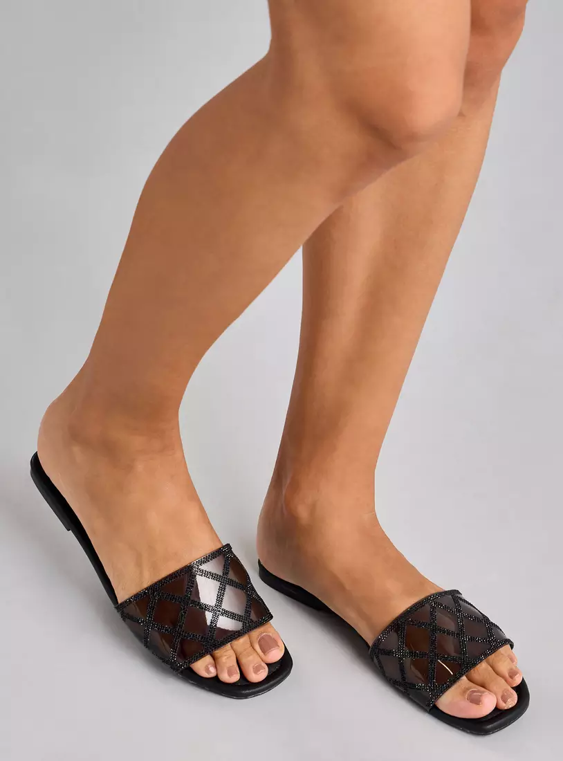 Embellished Slip-On Sandals-2