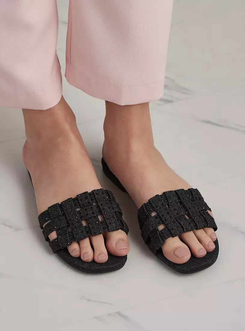 Embellished Slip-On Sandals-2