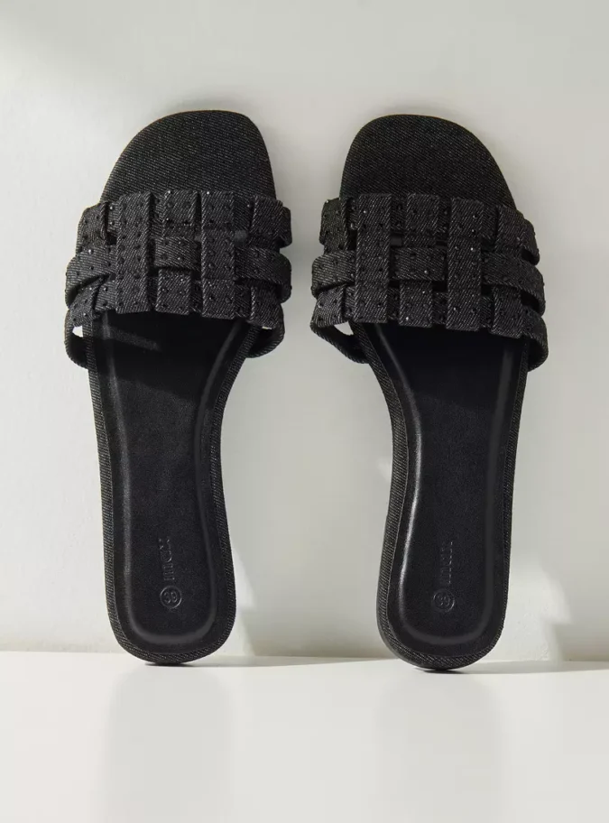 Embellished Slip-On Sandals-3