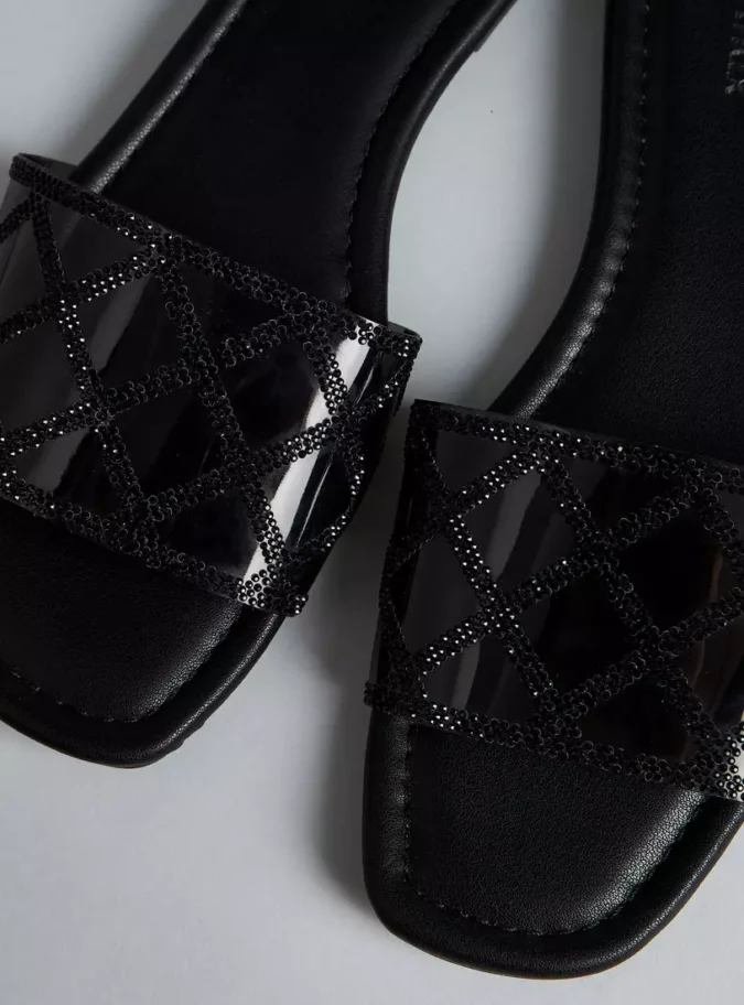 Embellished Slip-On Sandals-4