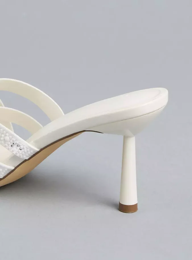 Embellished Slip-On Sandals with Stiletto Heels4