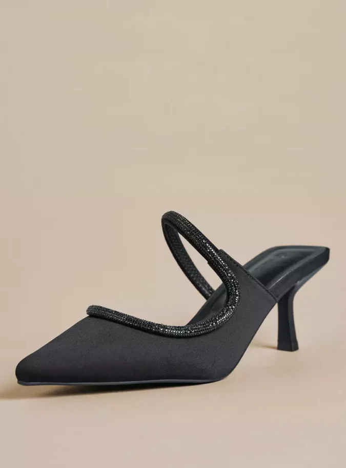 Embellished Slip-On Sandals with Stilleto Heels-1